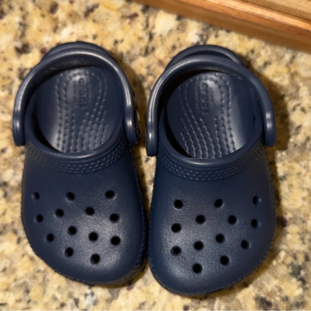 CROCS Kids Navy Blue Classic Clogs